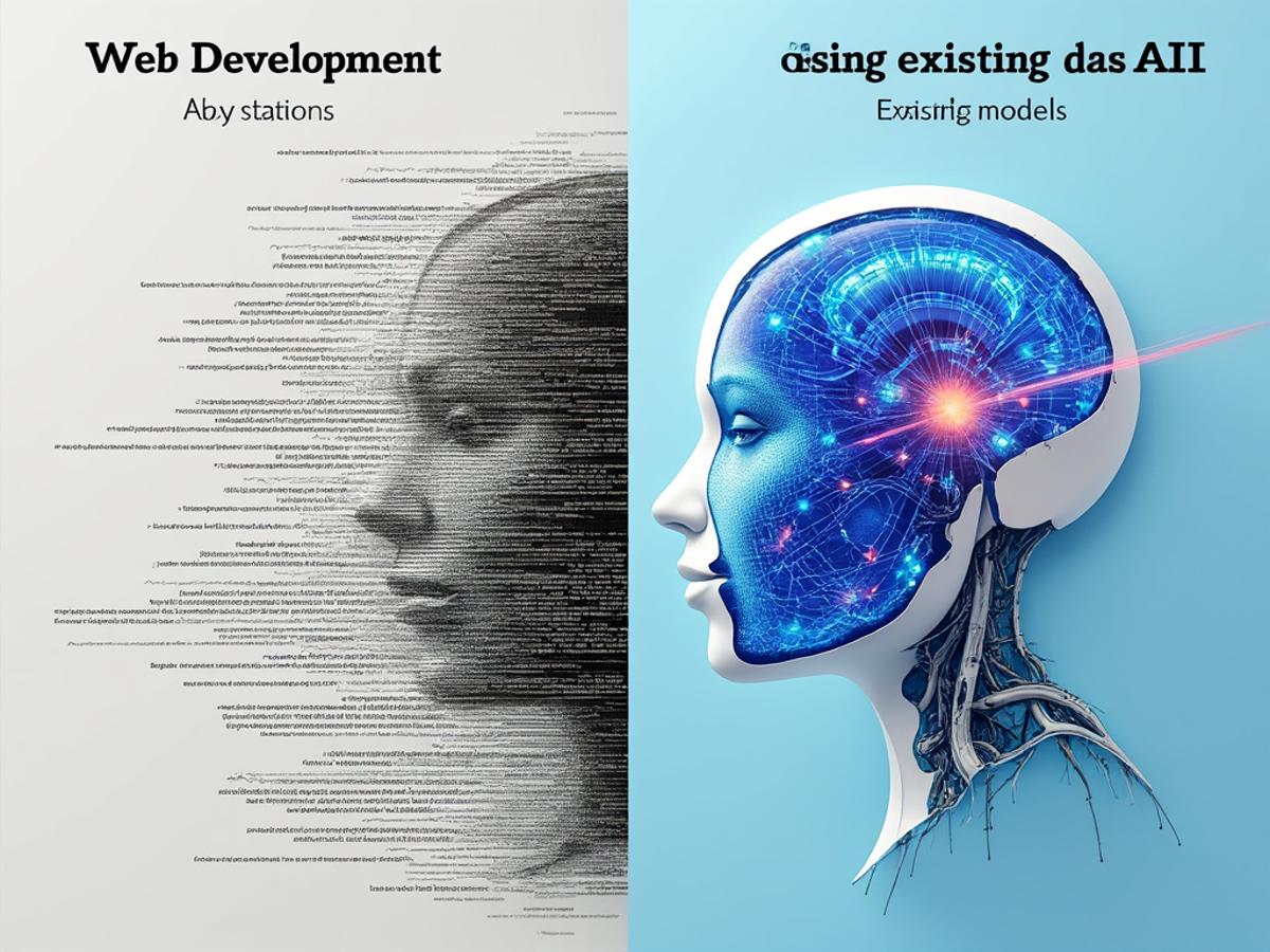 This image will visually represent the parallel between the evolution of web development and AI development, making the concept more relatable.