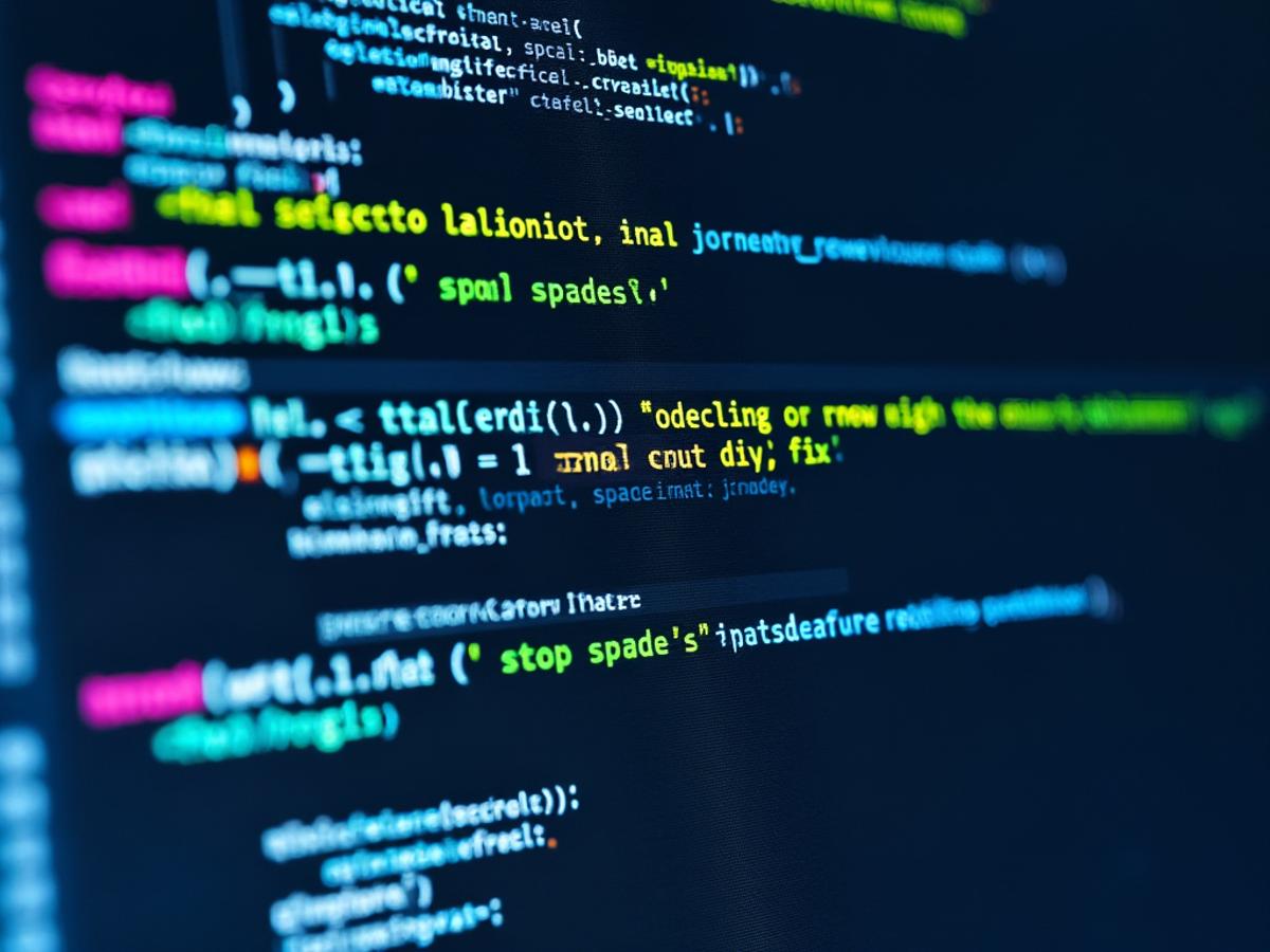 Code editor interface, AI assistant highlighting errors, suggesting fixes, clean design, professional coding environment, bright screen.