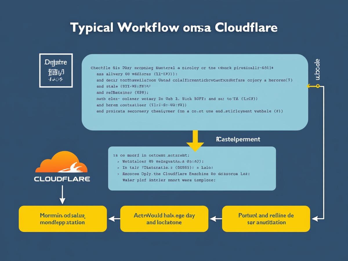 A flowchart would help readers visualize the development process using Cloudflare.