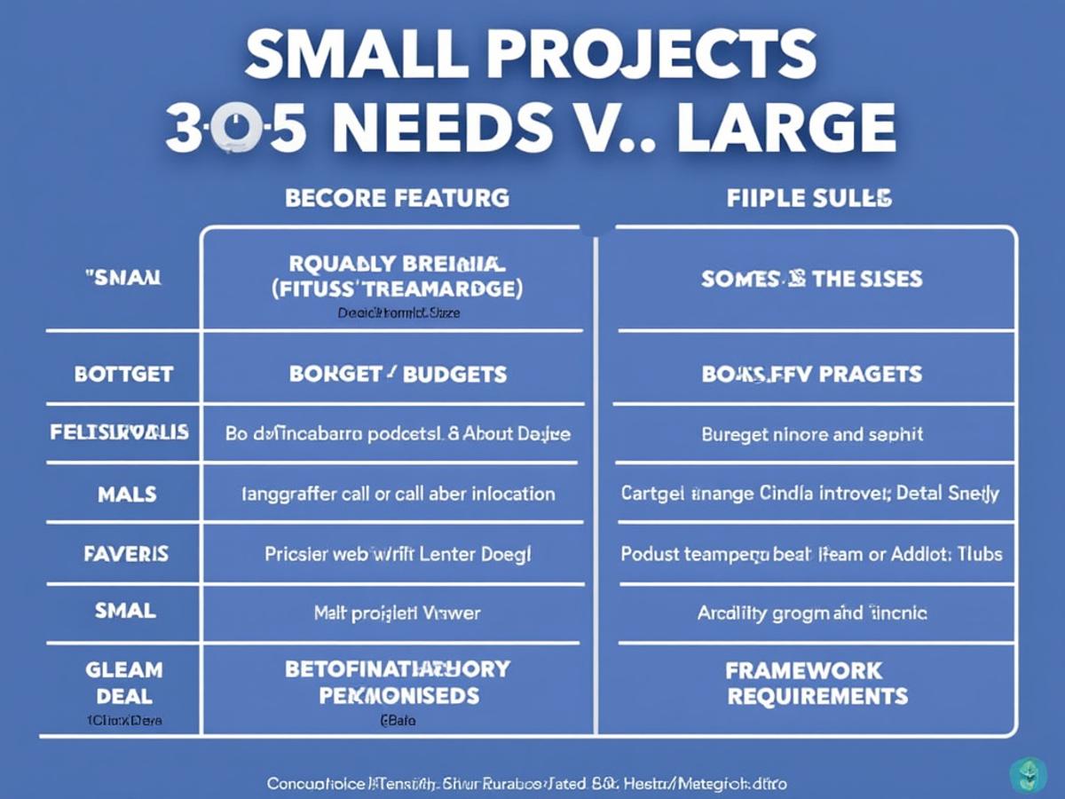Visual representation of project needs can clarify the differences between small and large project requirements.