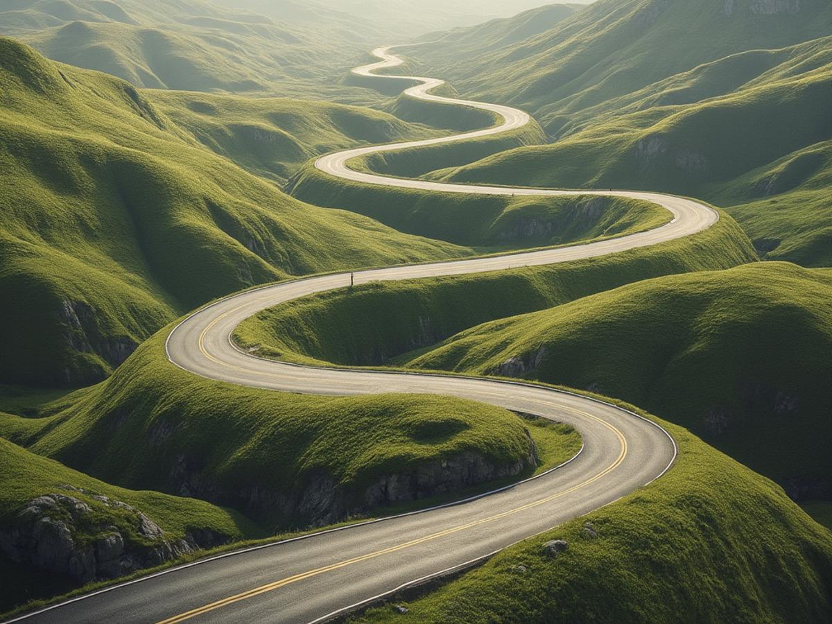 This image represents the non-linear nature of self-discovery and the importance of embracing detours and failures.