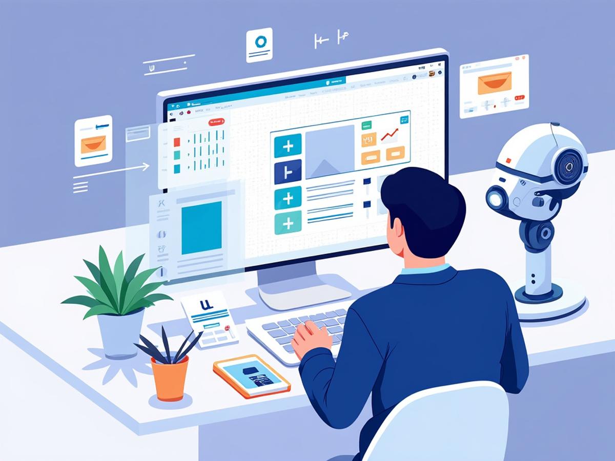 This image would visually represent the use of AI tools in front-end development.