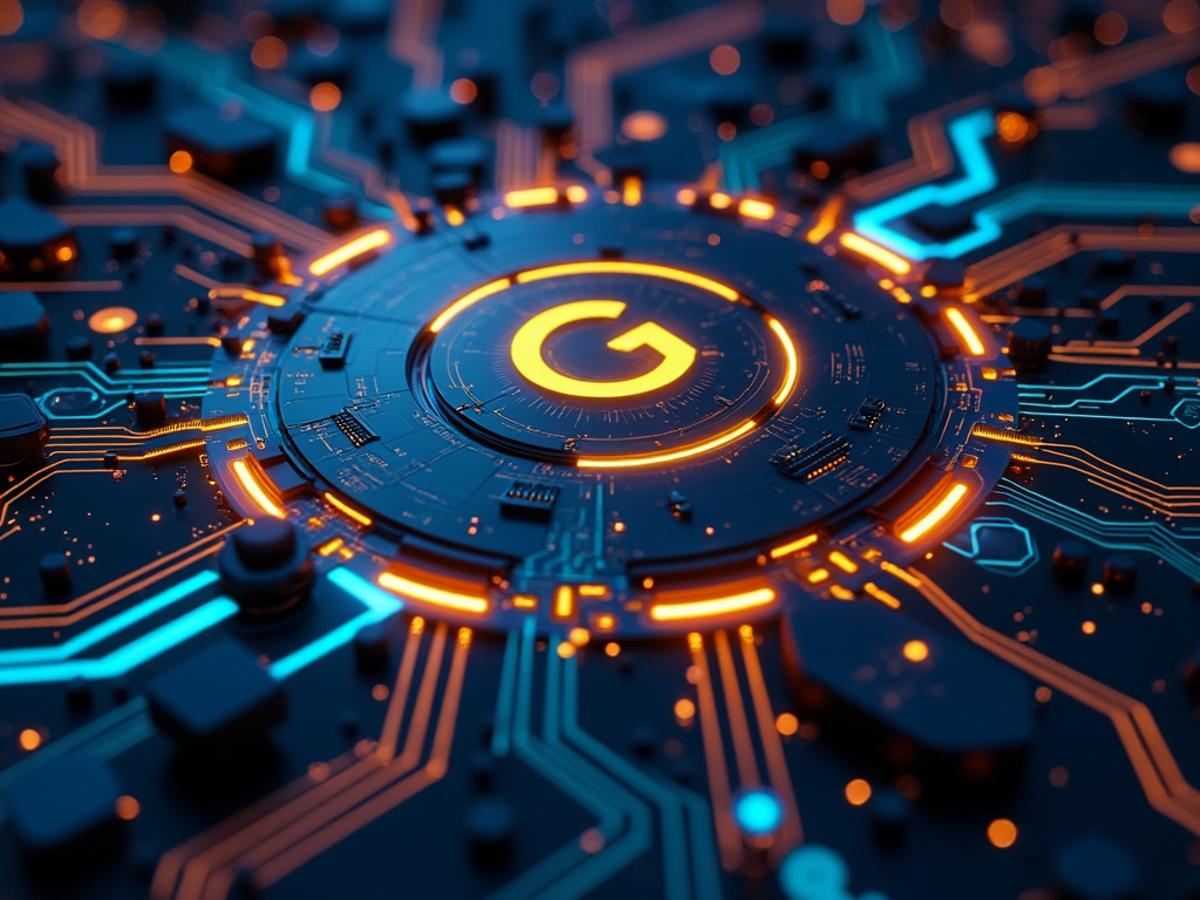 Futuristic AI core with glowing nodes and data streams, representing Grok 3's architecture, high-tech style.