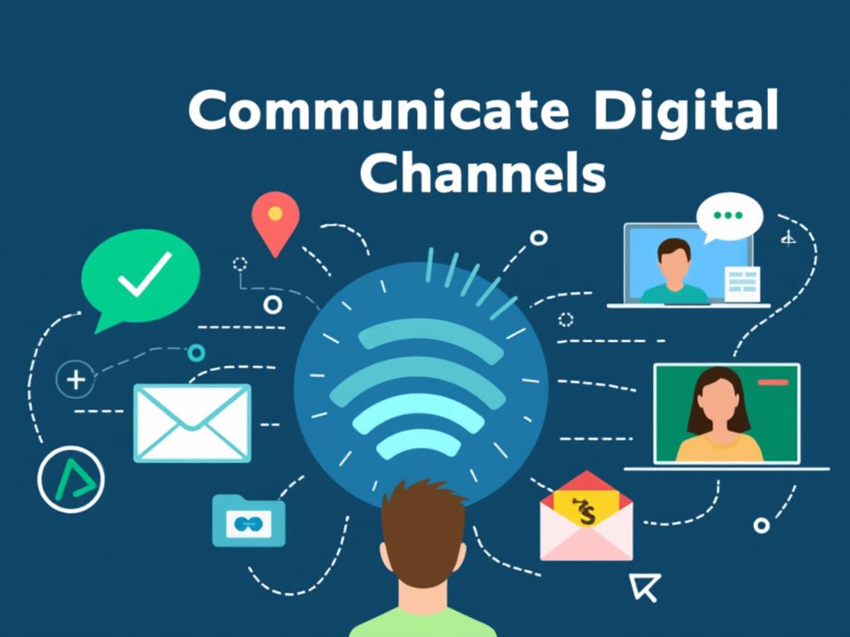 This image would visually represent the importance of digital communication proficiency for virtual assistants.