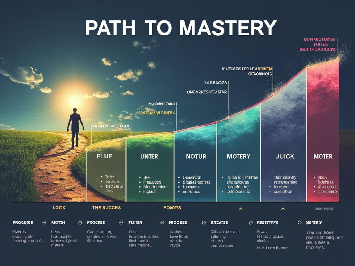 This image will help readers understand that mastery is a journey of continuous improvement.