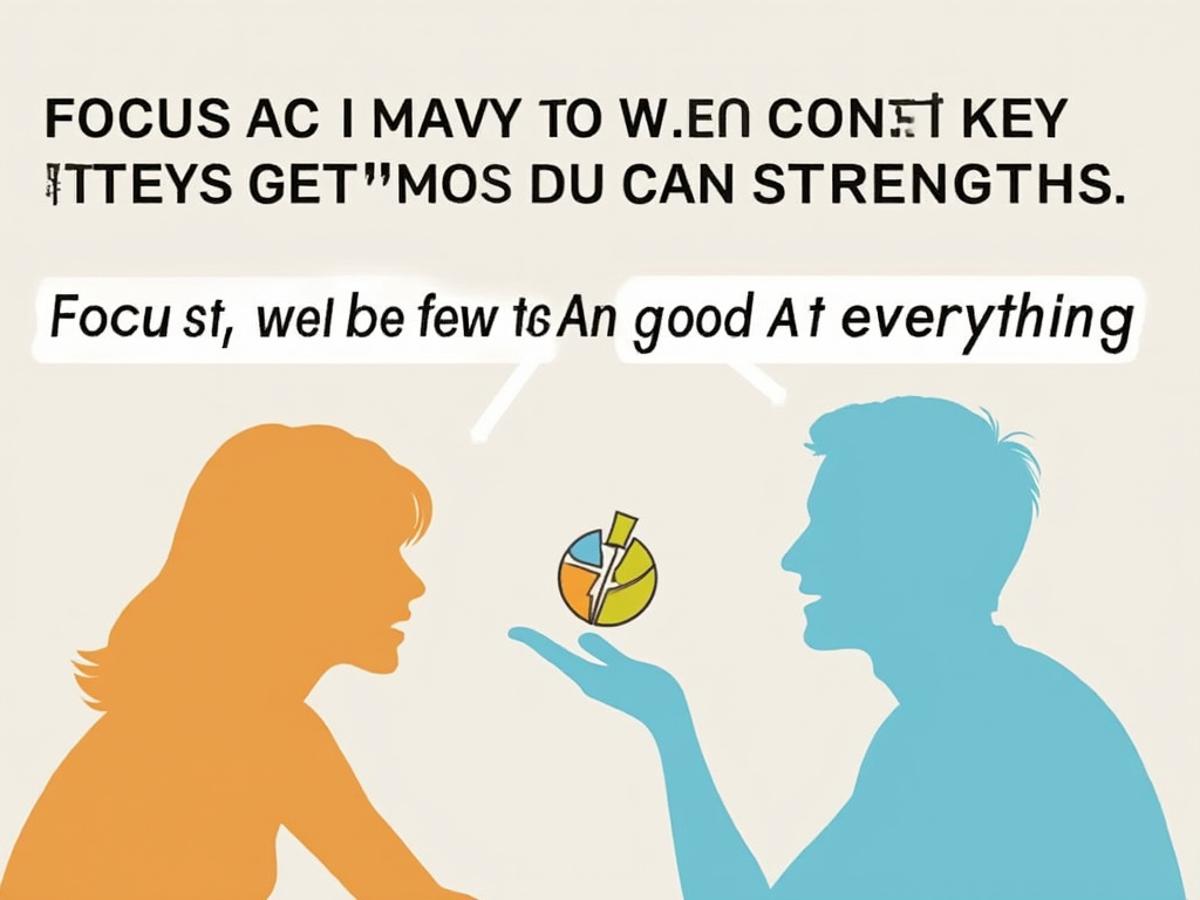 This image will help readers understand the importance of focusing on strengths rather than trying to be good at everything.