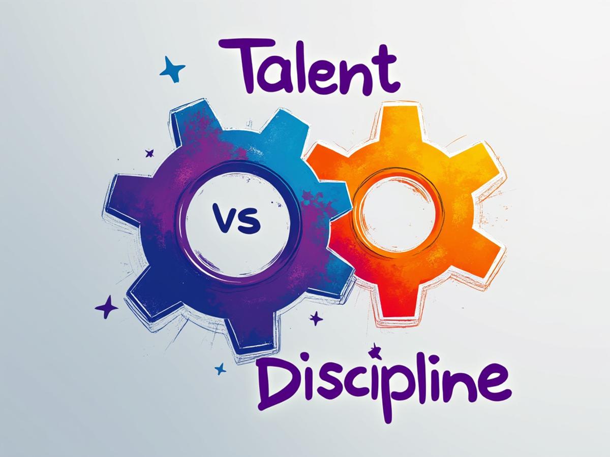 This image will illustrate the concept of talent and discipline working together to achieve mastery.