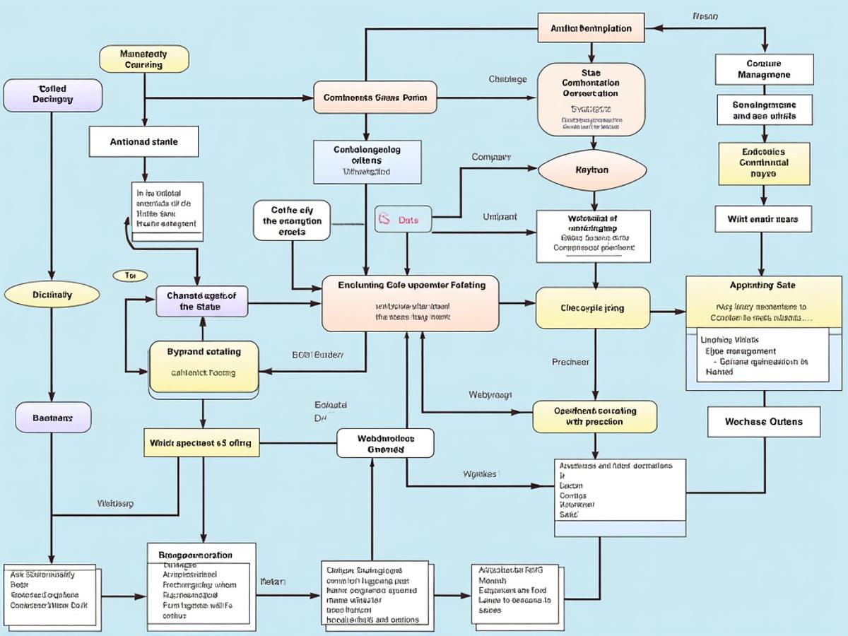A diagram can help illustrate the flow of data and state changes in a complex application.