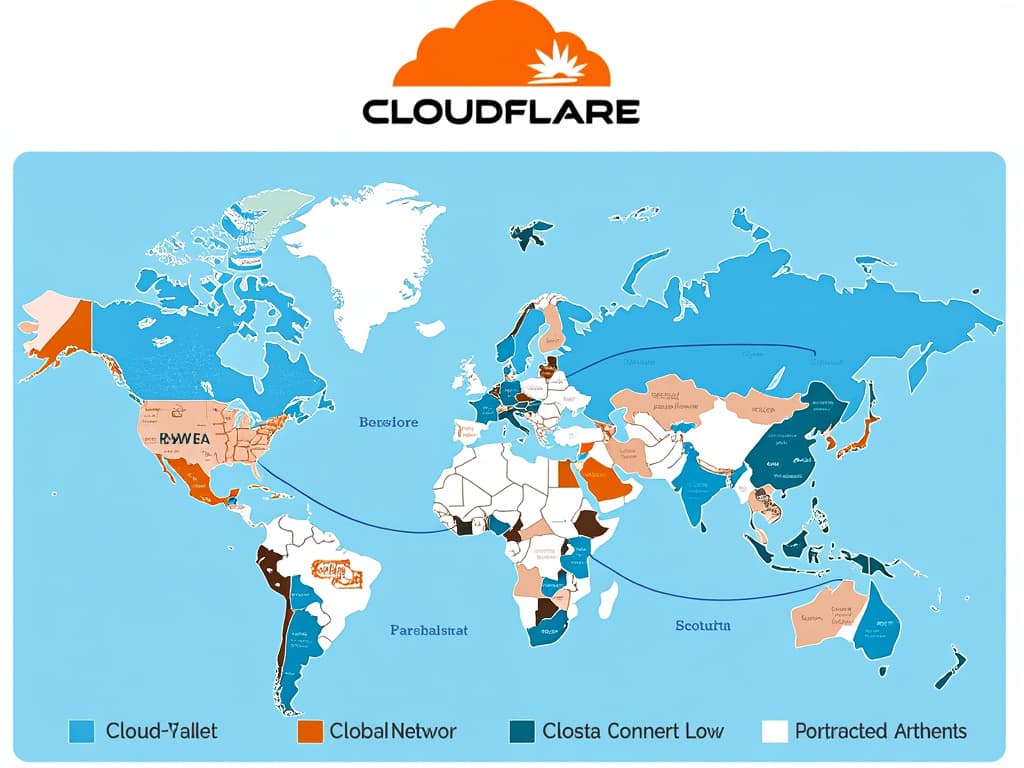 A visual representation of Cloudflare's global network would help readers understand its scale and performance.