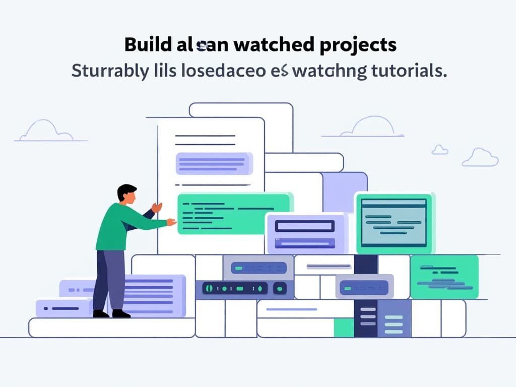 This image would visually represent the idea of building projects and the practical application of coding skills.