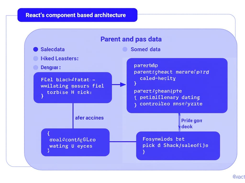 An image showcasing React's component-based architecture can help readers visualize how React structures UI elements.