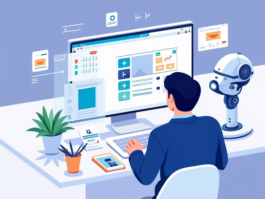 This image would visually represent the use of AI tools in front-end development.