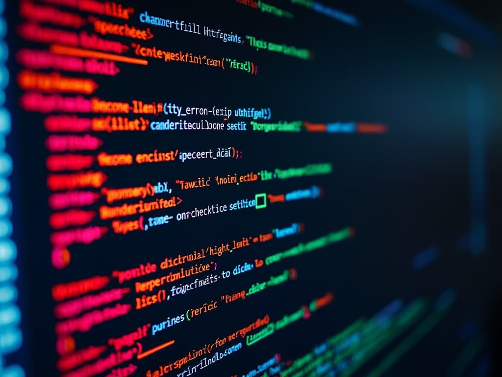 Code with highlighted bug errors, AI assistant offering solutions. Clean code, error indicators, helpful suggestions, modern UI.