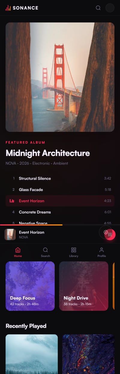 Music Platform — built by Flex